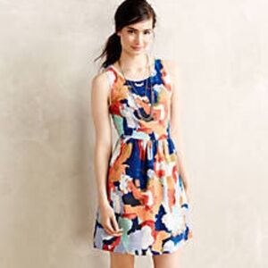 9H15 STCL (Anthropologie) Lantana Watercolor Dress